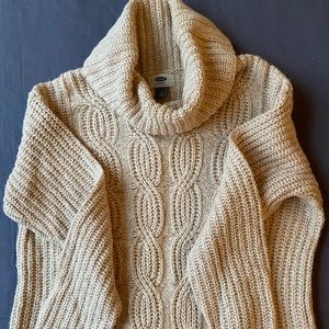 Old Navy taupe cowl neck sweater